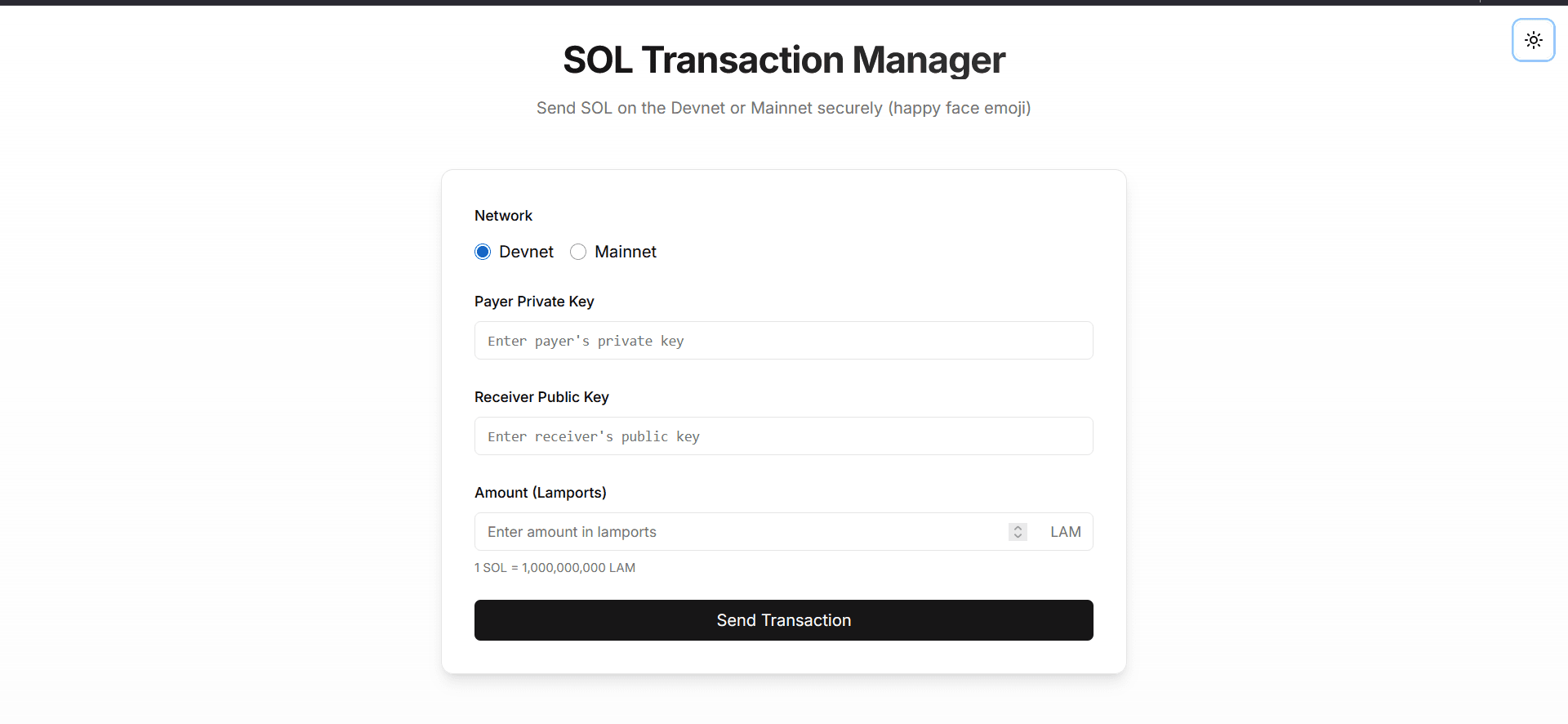 SOL Transaction Manager